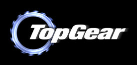 Top Gear-logotyp på svart bakgrund (AI text)