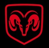RAM-logotyp på svart bakgrund (AI text)