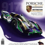 En Porsche sportbil på omslaget av Sportbillemannen (AI text)