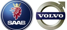 Volvo och Saab-logotyper (AI text)