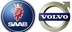 Volvo- och Saab-logotyperna (AI text)