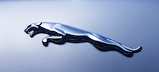 Jaguar-logotyp på en bil (AI text)