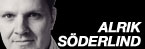 En bil med orden Alrik Söderlind på den. (AI text)