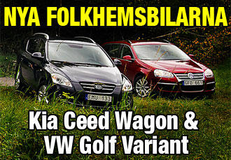 En bil och en lastbil i en åker. (AI text)