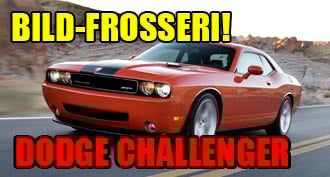 En Dodge Challenger med texten "Bild frosseri Dodge Challenger". (AI text)