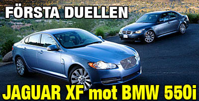Jaguar XF MK5 och BMW 550 (AI text)