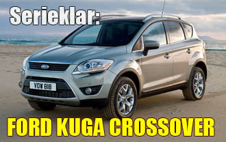 En Ford Kuga tvärförgrenad på en strand. (AI text)