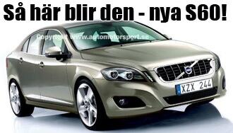 En annons för Volvo S60 med texten: "Så här blir det när du kör din nya Volvo S60." (AI text)