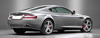 En silver Aston Martin DB9 GT. (AI text)