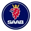 Saab-logon med en krön (AI text)