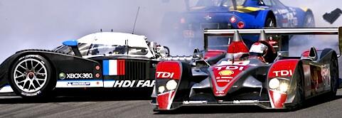 En racebil kör på en bana. (AI text)