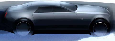 En bil visas i en skiss. (AI text)