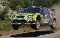 En rallybil i luften (AI text)