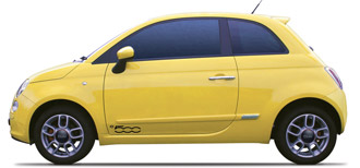 En gul Fiat 500 (AI text)