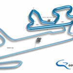 En racerbana med en blå bana. (AI text)