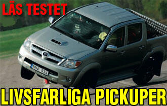 En Toyota Hilux kör nedför en backe. (AI text)