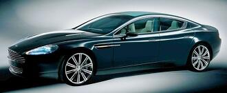 En svart Aston Martin DB9 coupé (AI text)