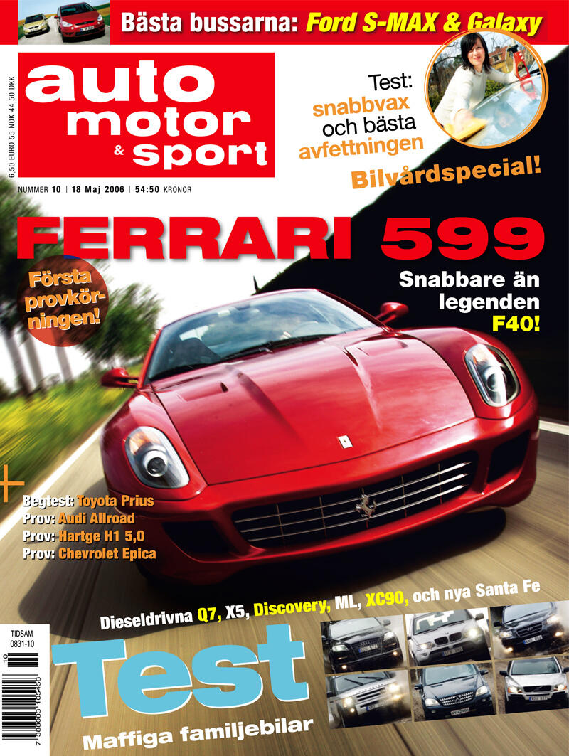 En tidskrifts omslag med en bil på det (AI text)