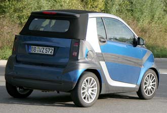 En intelligenta bil körer längs vägen. (AI text)