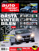 En bil pryder omslaget av tidskriften Auto Motor Sport. (AI text)