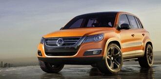En Volkswagen SUV parkerad på en backe. (AI text)
