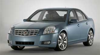 En blå Cadillac CTS-sedan (AI text)