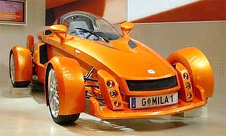 En bil i en showrum (AI text)