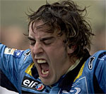 formel 1-föraren firar segern efter att ha vunnit världsmästerskapet (AI text)