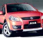 En Suzuki SX2 parkerad i ett studio. (AI text)