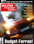 En bil på omslaget av tidskriften Auto Motor Sport (AI text)
