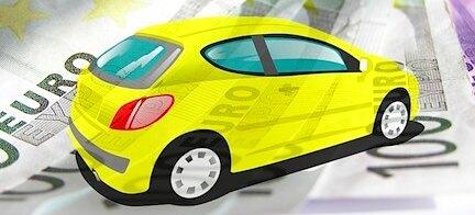 En bil på eurosedlar (AI text)