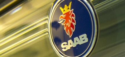 Saab-logon på en tåg (AI text)