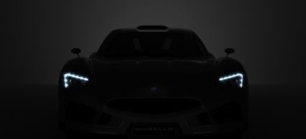 En svart bil i en mörk rum med ljus släckta. (AI text)