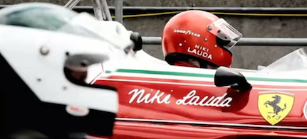 en Ferrari racer i depån (AI text)