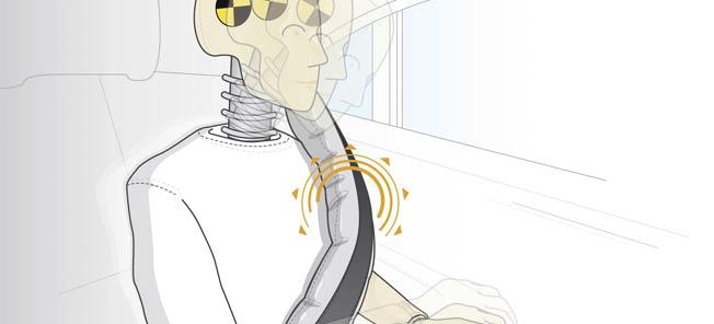 En man sitter i en bil bredvid ett skelett i säten. (AI text)