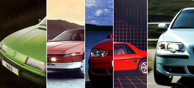 En collage av bilar från 1980-talet (AI text)