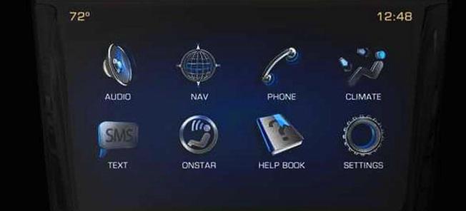 En bil med en pekskärm. (AI text)