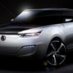 En konceptbil i en mörk förrum (AI text)