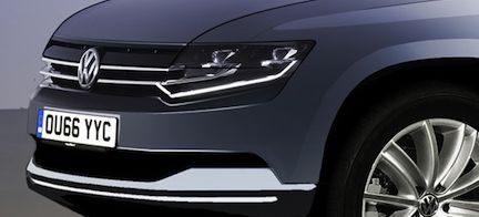 Volkswagen Atlas SUV visas i en renderering. (AI text)