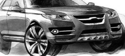 En teckning av en SUV. (AI text)