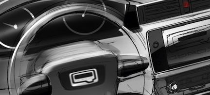 En bil med ratt och instrumentbräda (AI text)