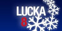 Luca 8-logotyp med snöflak (AI text)