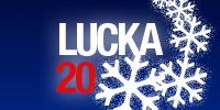 Luca 20-logotyp med snöflakes (AI text)