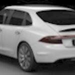 En vit bil i en mörk rum. (AI text)