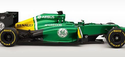 En grön och gul racingbil (AI text)