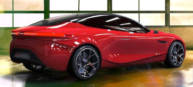 En röd bil i en garage. (AI text)