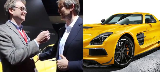 Mercedes-AMG SLS AMG GT slår ner en Mercedes-AMG slår ner. (AI text)