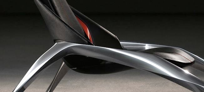 En futuristisk stol med futuristisk design (AI text)