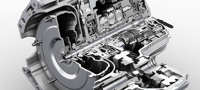 En bilmotor med växellåda. (AI text)