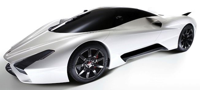 En vit sportbil på en vit bakgrund. (AI text)